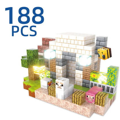LAKEMID Magnetic Blocks Set with Light-Up Tiles for Kids Ages 4-8