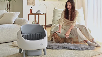 Electric Automatic Self Cleaning Cat Litter Box, Open-Top Design, Easy Odor Control, Smart APP Control, 15L Large Waste Bin, Includes Trash Bags